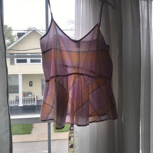 Old navy Plaid peplum tank! Size small